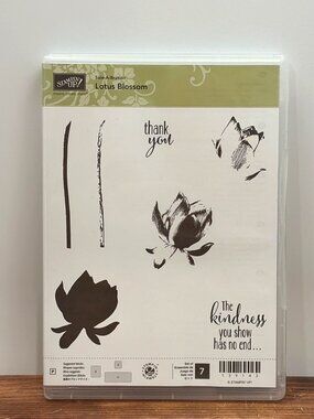 STAMPIN UP 139143 LOTUS BLOSSOM PHOTOPOLYMER STAMP SET FLOWER SILHOUETTE THANKS